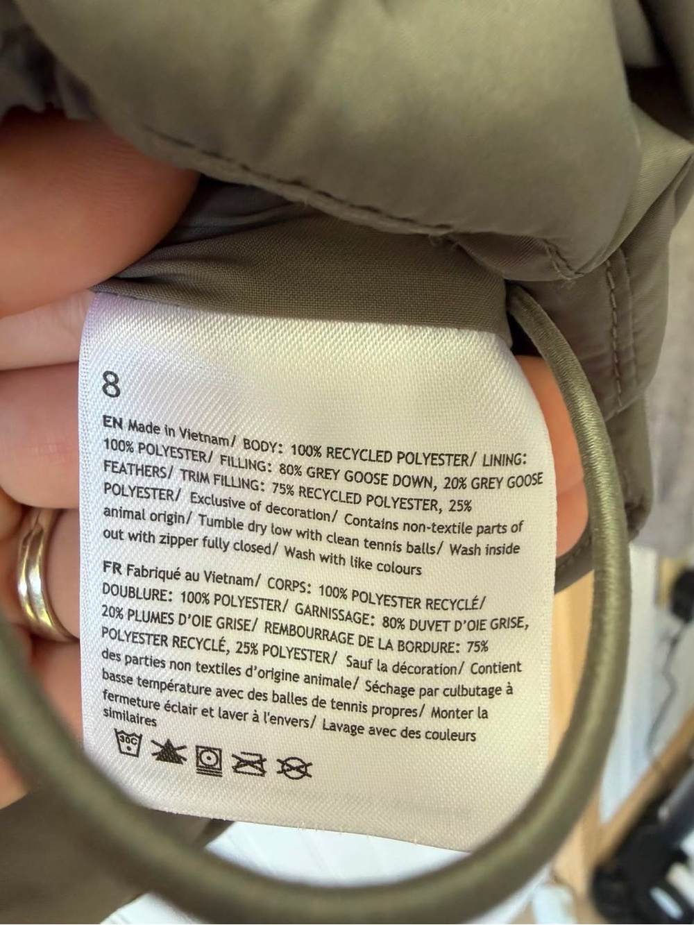 Lululemon WARM ASH GREY Wunder Puff Super-Cropped goose down Vest size 8 - Picture 5 of 16